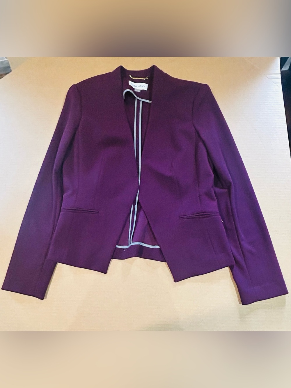 Calvin Klein Plum Open-Front Women's Blazer